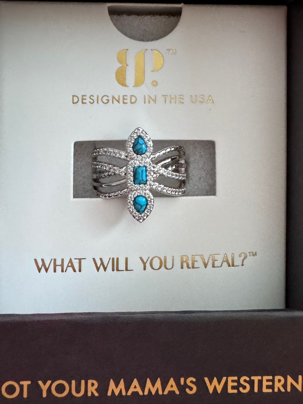 Bomb Party - Silver-Tone Multi-Row Ring with Turquoise Stones